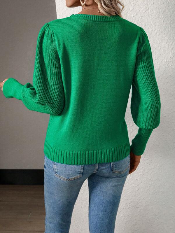 Pullover med puffermer