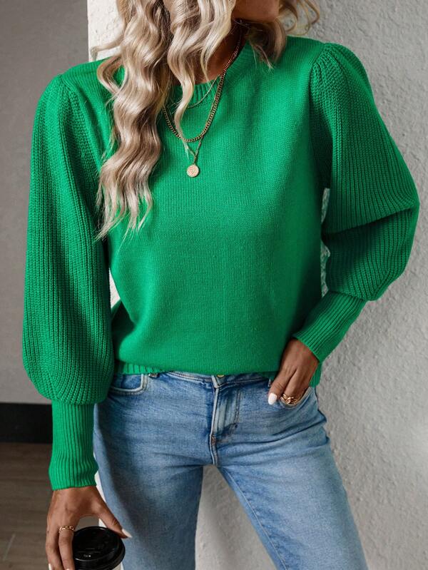 Pullover med puffermer