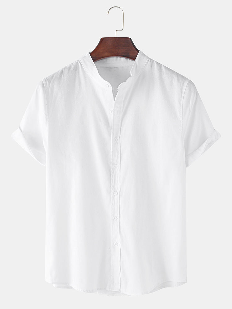 Leif™ | Linne-look T-shirt med korta ärmar & raka linnebyxor