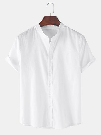 Leif™ | Linne-look T-shirt med korta ärmar & raka linnebyxor