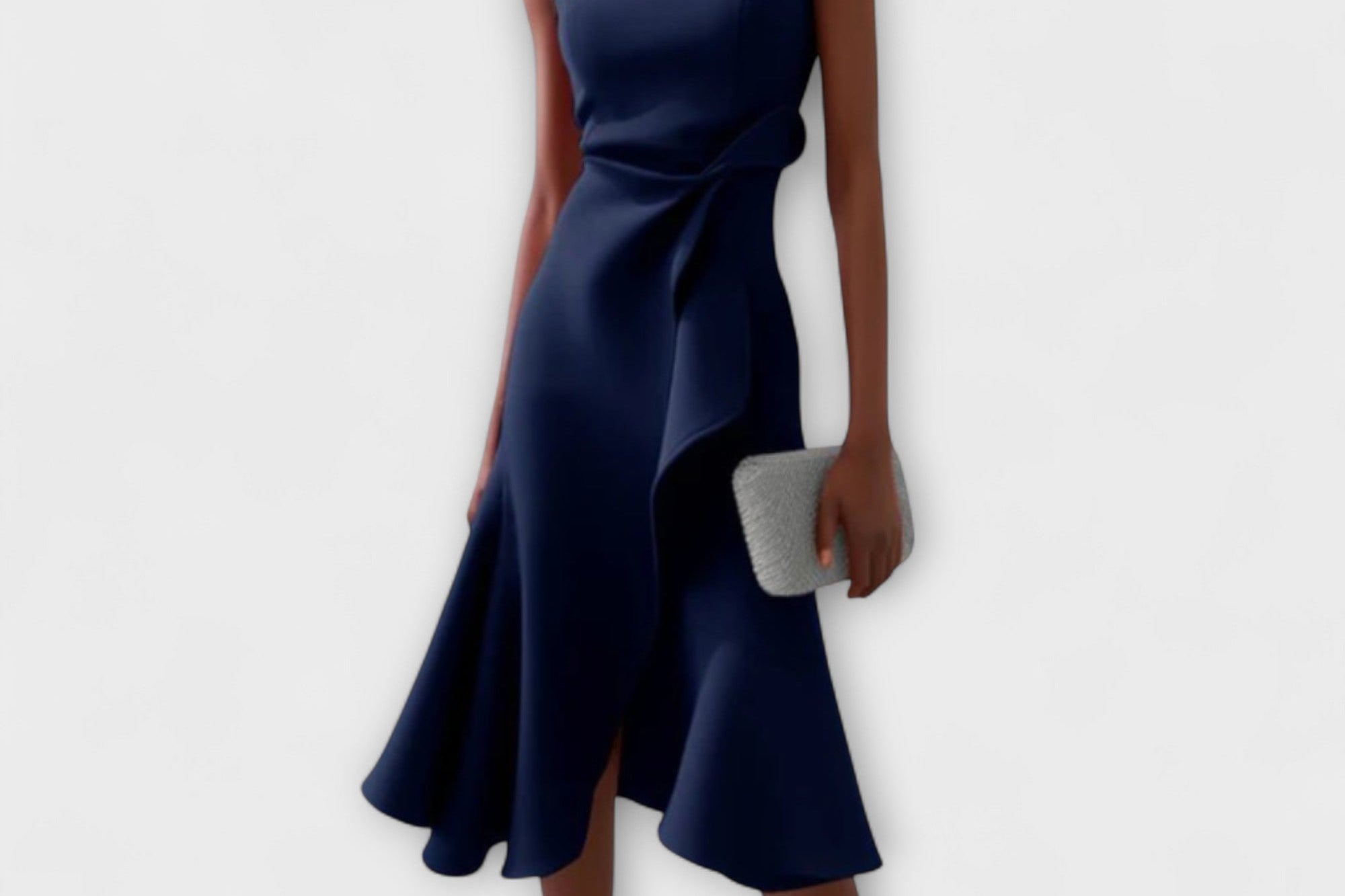 Juliette | Asymmetrisk drapert midi-kjole