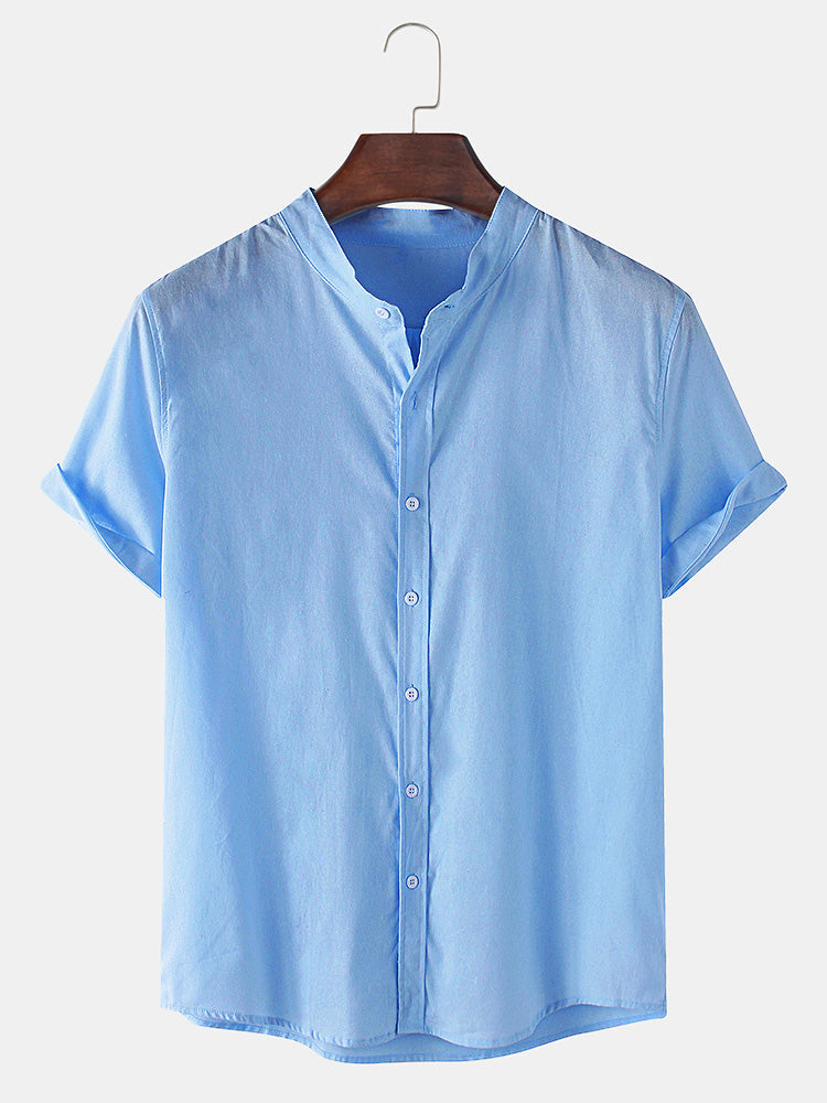 Leif™ | Linne-look T-shirt med korta ärmar & raka linnebyxor