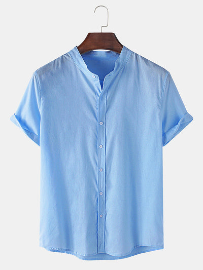 Leif™ | Linne-look T-shirt med korta ärmar & raka linnebyxor