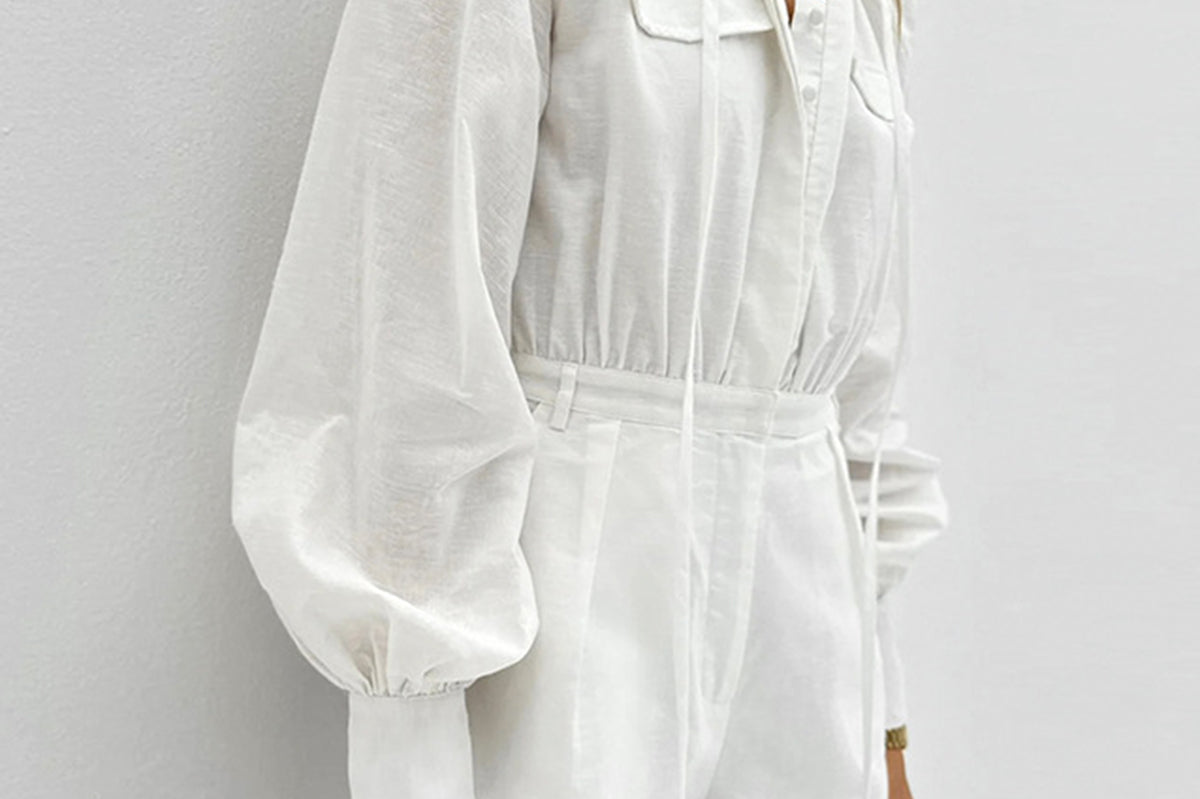 Korte Jumpsuit i 100% Ren Bomull med Lange Ermer – Komfortabel og Stilig 1
