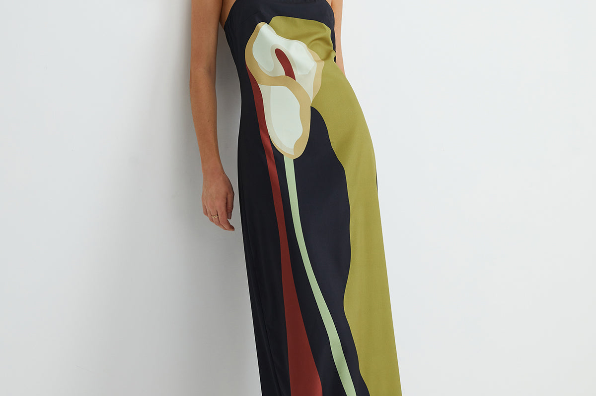 Lang Floral Print Split Tube Maxi Kjole – Lett og Komfortabel Maxikjole Dame til Bryllup 1