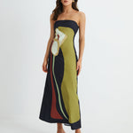 Lang Floral Print Split Tube Maxi Kjole – Lett og Komfortabel Maxikjole Dame til Bryllup 3