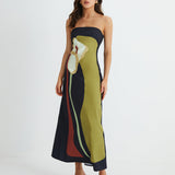 Lang Floral Print Split Tube Maxi Kjole – Lett og Komfortabel Maxikjole Dame til Bryllup 3