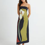 Lang Floral Print Split Tube Maxi Kjole – Lett og Komfortabel Maxikjole Dame til Bryllup 4