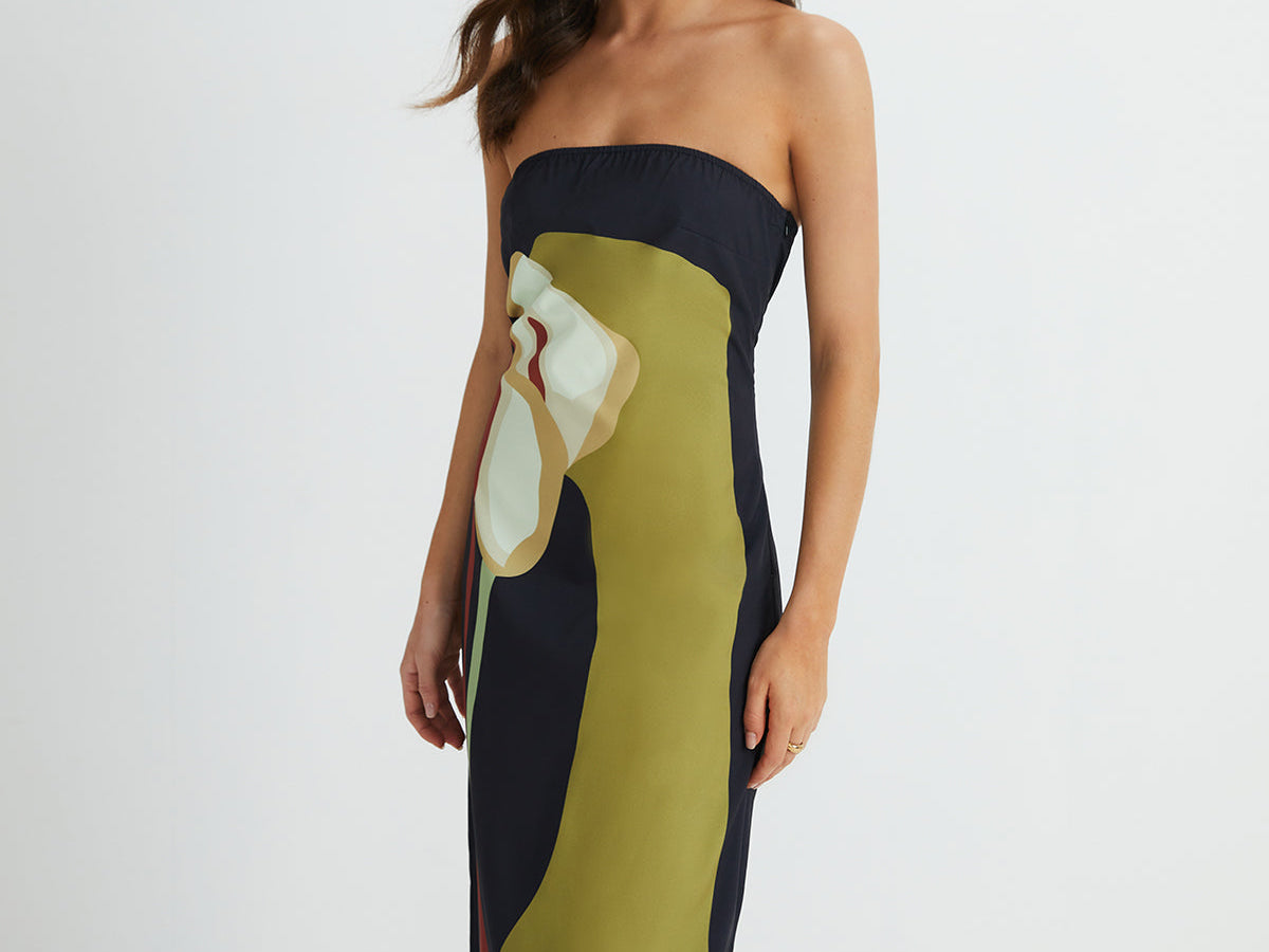 Lang Floral Print Split Tube Maxi Kjole – Lett og Komfortabel Maxikjole Dame til Bryllup 5