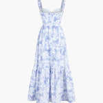 Langermet Maxikjole Dame med Blomstertrykk og Glidelås – 100% Polyester, Elegant Kjole Maxi for Hverdag og Fest 2