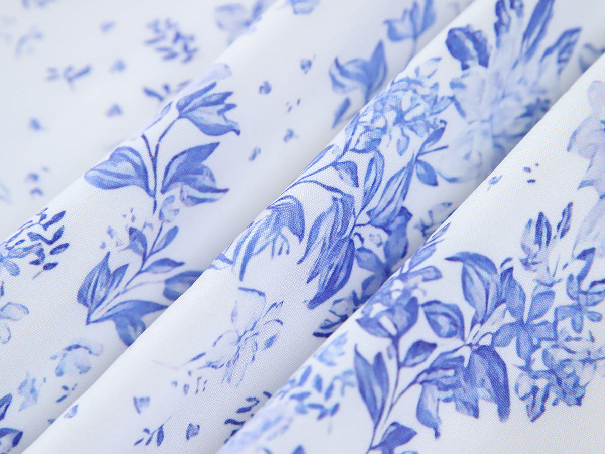 Langermet Maxikjole Dame med Blomstertrykk og Glidelås – 100% Polyester, Elegant Kjole Maxi for Hverdag og Fest 4