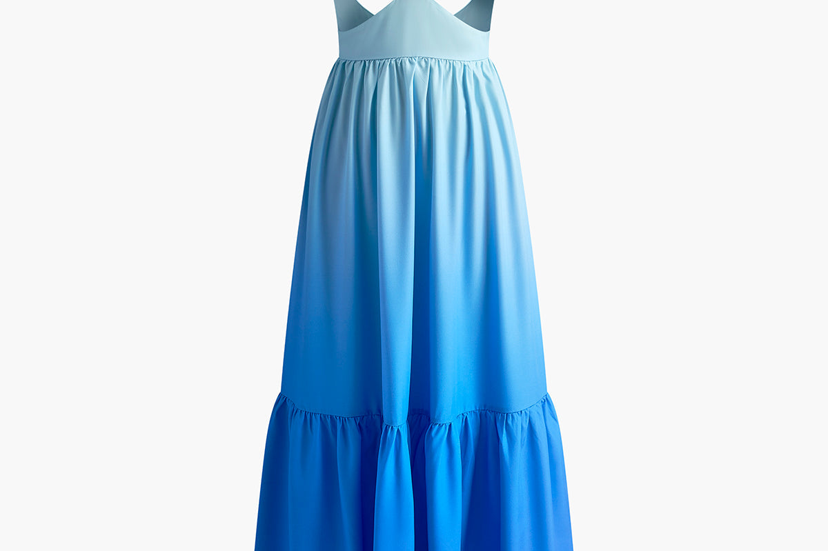 Langermet Maxikjole med Uten Rygg og Utskjæringer – 100% Polyester 1
