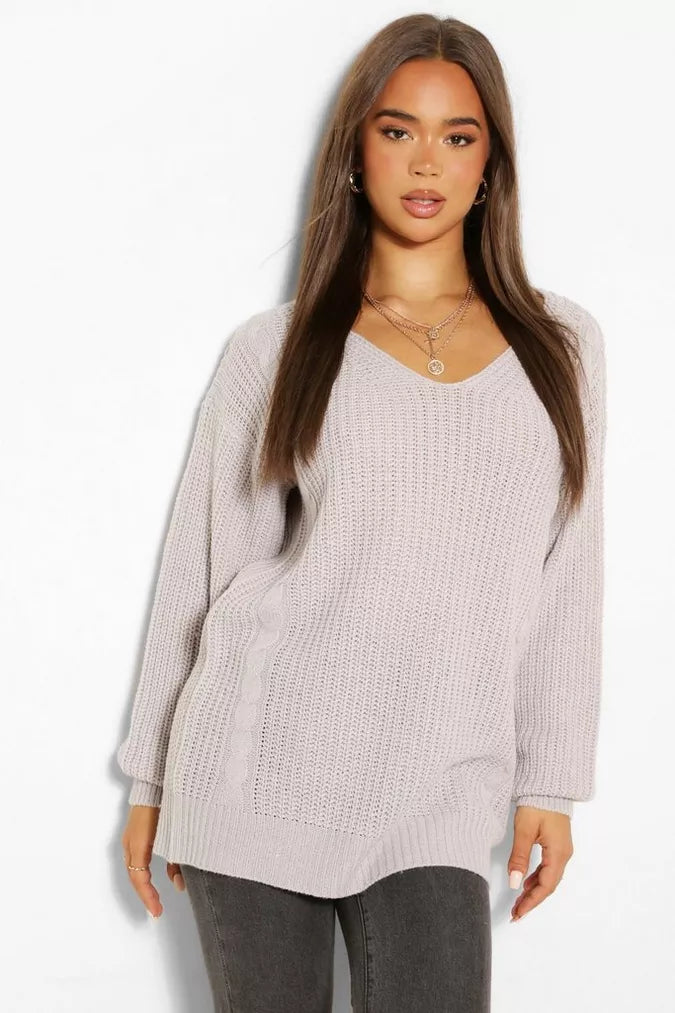 OVERSIZED GENSER MED V-HALS