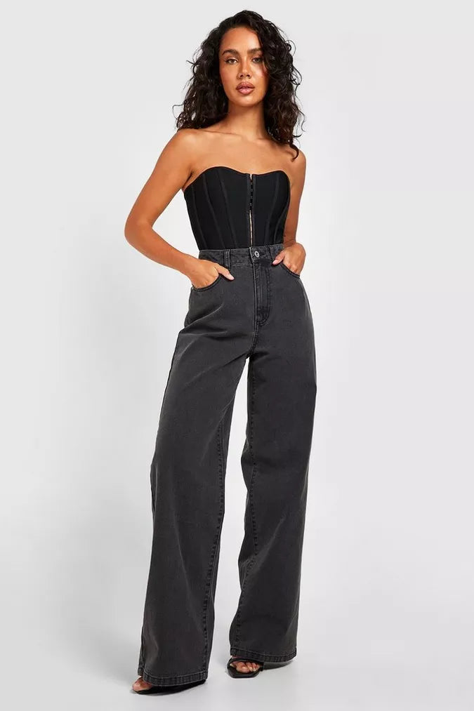 HIGH RISE WIDE LEG JEANS