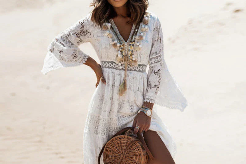 Keona | Langermet Boho-kjole