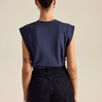 Pleated Sleeveless Top i 100% Bomull med Lett Stretch 4