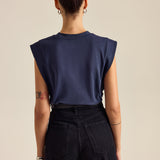Pleated Sleeveless Top i 100% Bomull med Lett Stretch 4