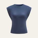 Pleated Sleeveless Top i 100% Bomull med Lett Stretch 5