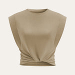 Pleated Sleeveless Top i 100% Bomull med Lett Stretch 7