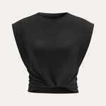 Pleated Sleeveless Top i 100% Bomull med Lett Stretch 8