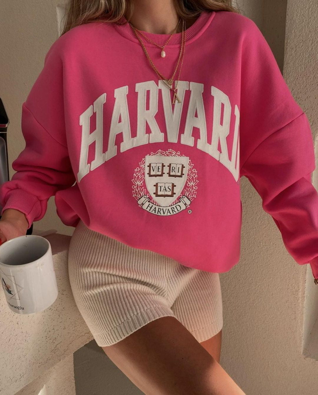 Velvet Touch Harvard Crewneck-genser med rund hals