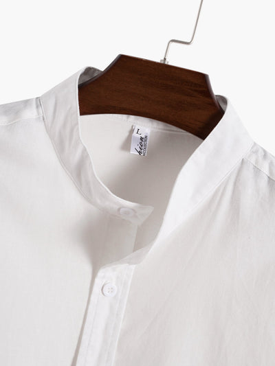 Leif™ | Linne-look T-shirt med korta ärmar & raka linnebyxor